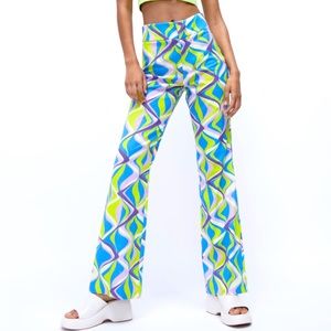 NWT Zara Printed Flare Pants